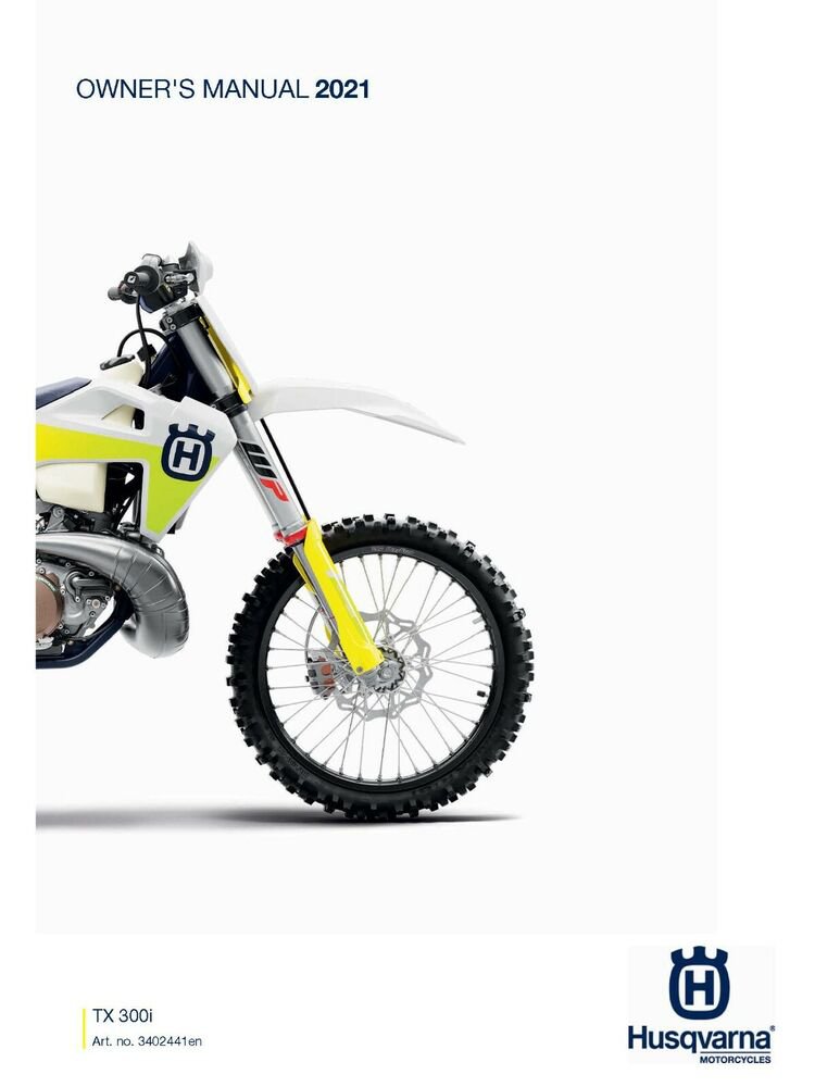 Husqvarna Owners Manual ebook Guide 2021 TX 300i