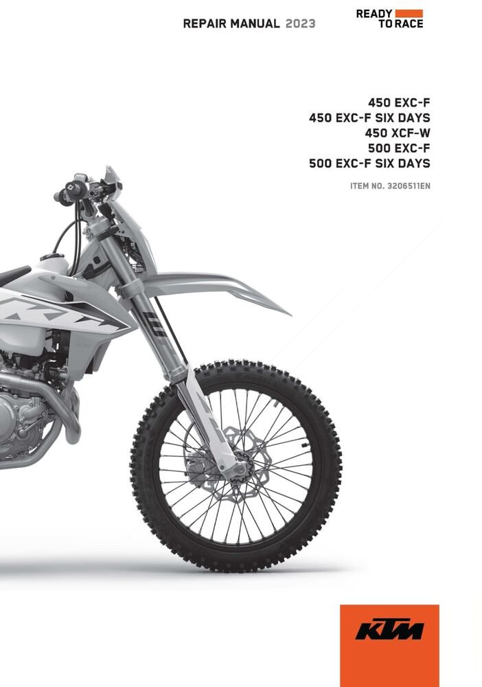 KTM Service Workshop Shop Manual ebook 2023 500 EXC?F SIX DAYS EU