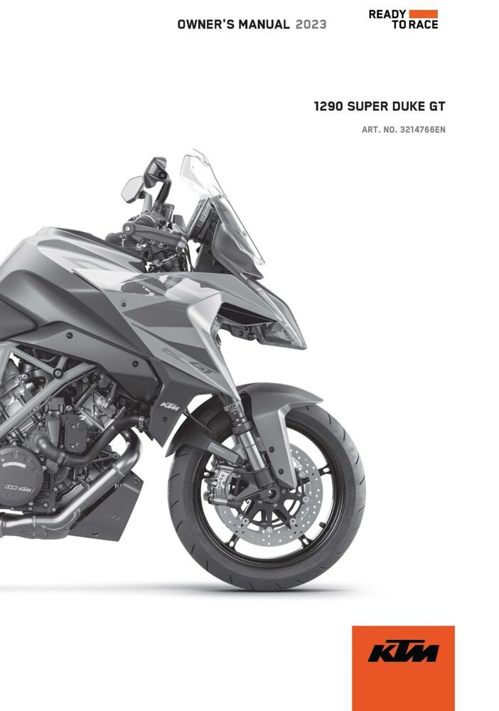KTM Owners Manual ebook Guide 2023 1290 SUPER DUKE GT US