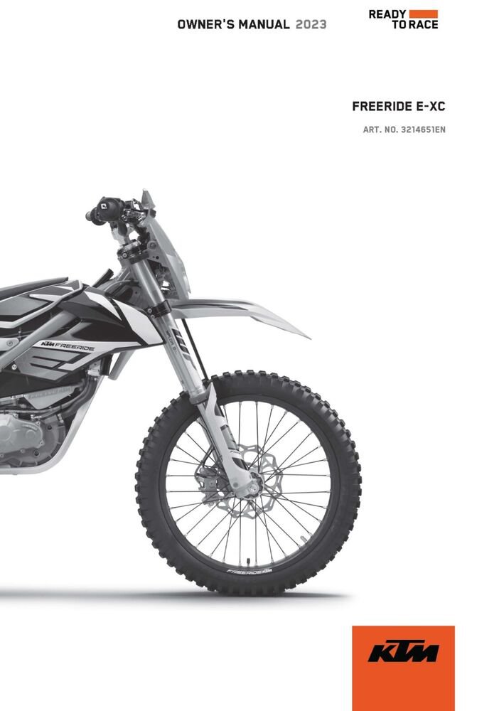 KTM Owners Manual ebook Guide 2023 FREERIDE E?XC EU