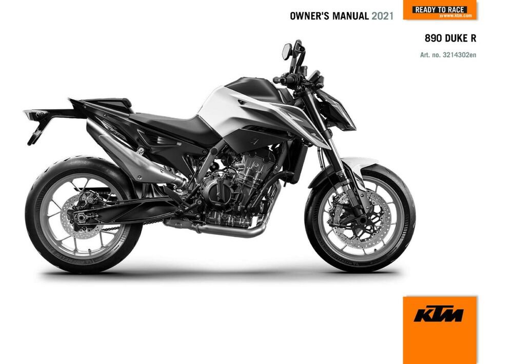 KTM Owners Manual ebook Guide 2021 890 DUKE R EU Model