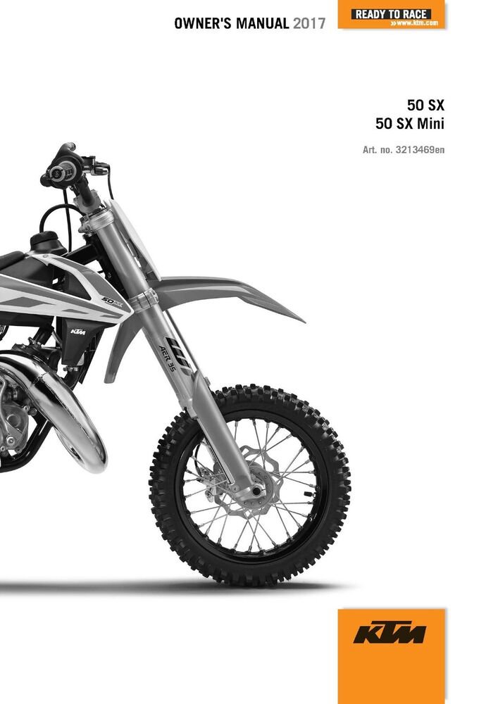 KTM Owners Manual ebook Guide 2017 50 SX Mini