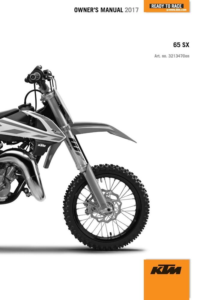 KTM Owners Manual ebook Guide 2017 65 SX