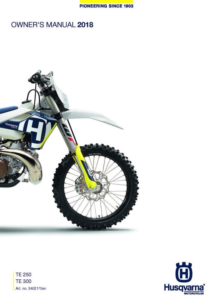 Husqvarna Owners Manual ebook Guide 2018 TE 250 US