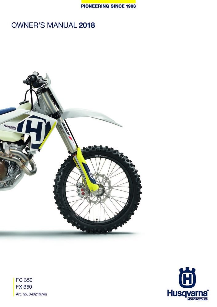Husqvarna Owners Manual ebook Guide 2018 FC 350