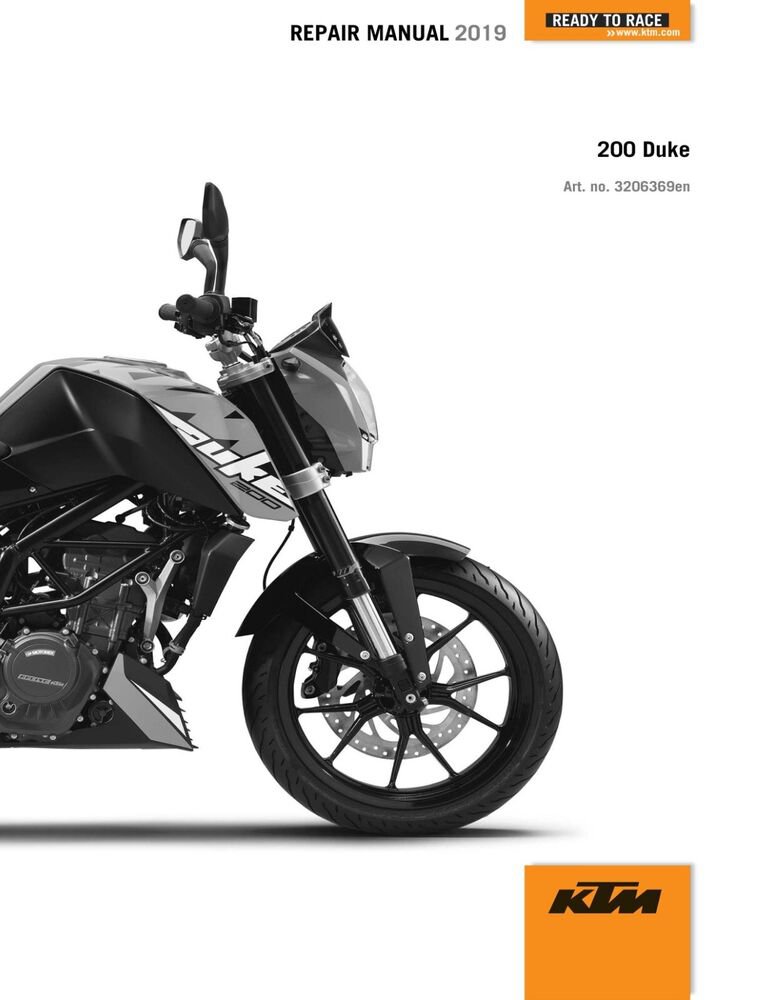 KTM Service Workshop Shop Manual ebook 2019 200 Duke BR