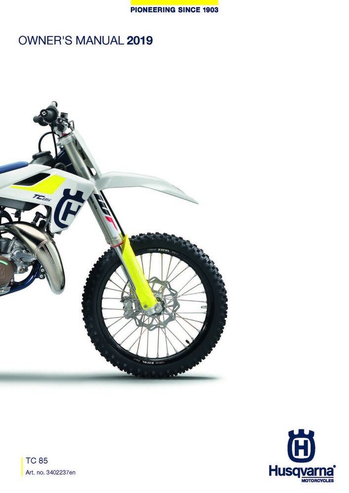 Husqvarna Owners Manual ebook Guide 2019 TC 85 19/16 & 2019 TC 85 17/14