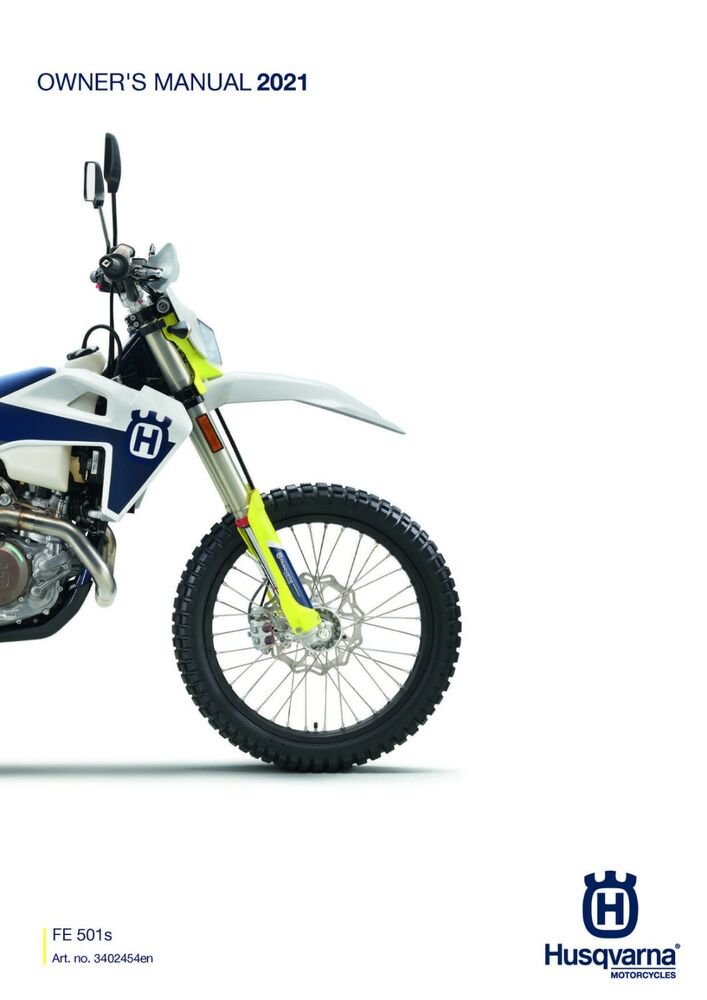 Husqvarna Owners Manual ebook Guide 2021 FE 501s US model