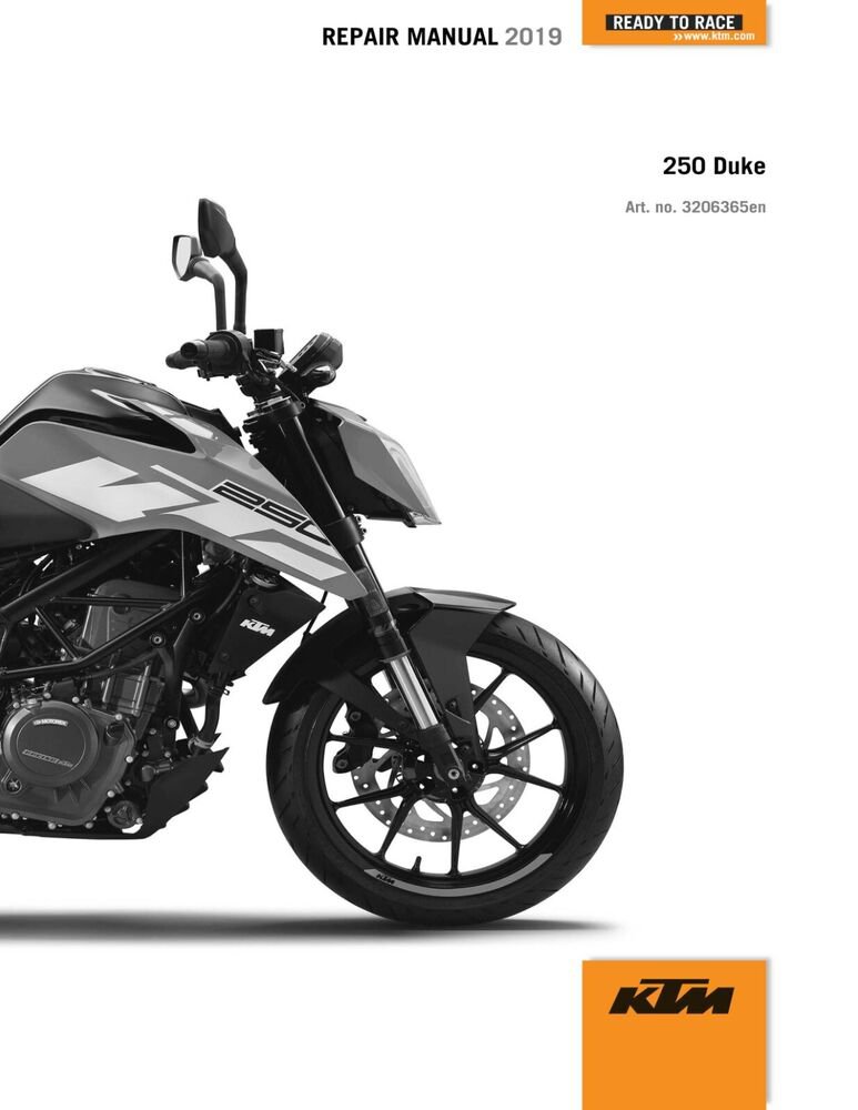 KTM Service Workshop Shop Manual ebook 2019 250 Duke