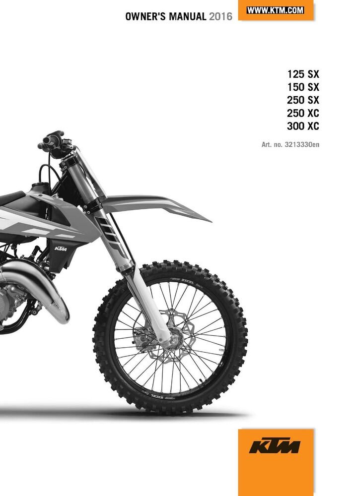 KTM Owners Manual ebook Guide 2016 250 XC EU