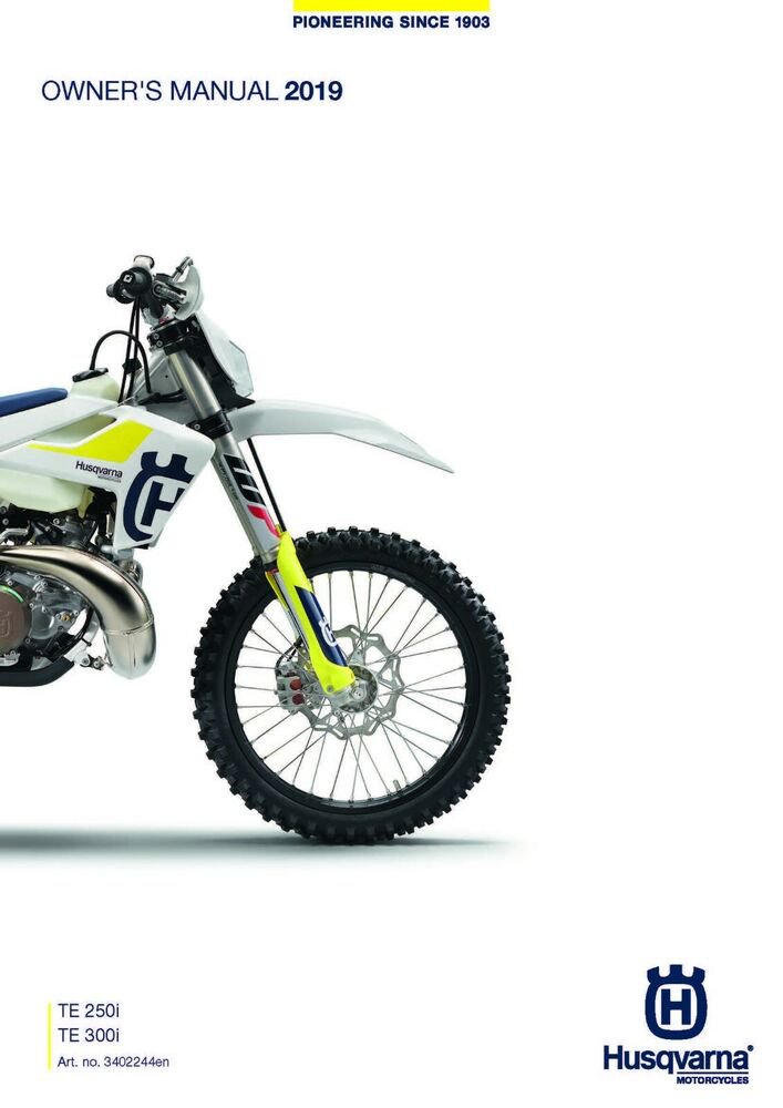 Husqvarna Owners Manual ebook Guide 2019 TE 250i EU & 2019 TE 250i US