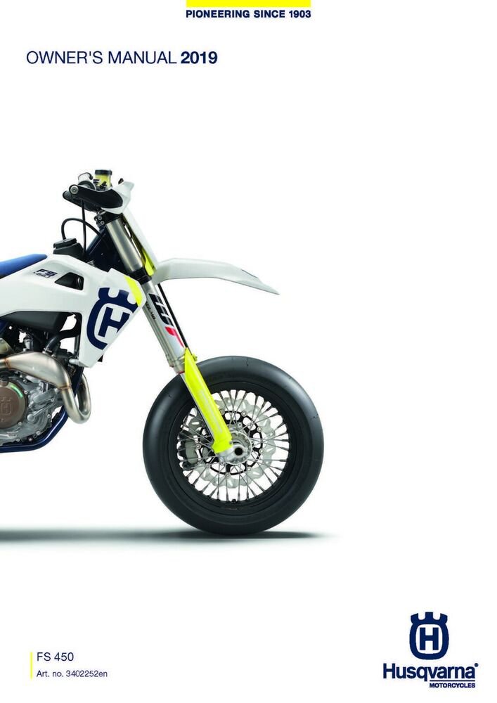 Husqvarna Owners Manual ebook Guide 2019 FS 450