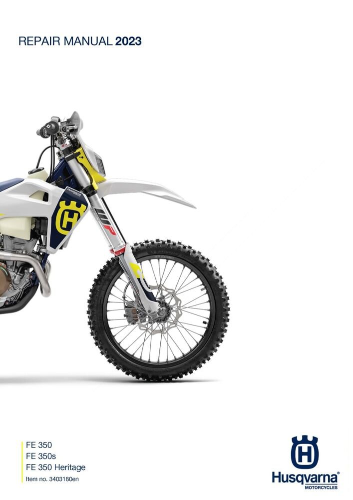 Husqvarna Service Workshop Shop Manual ebook 2023 FE 350 EU