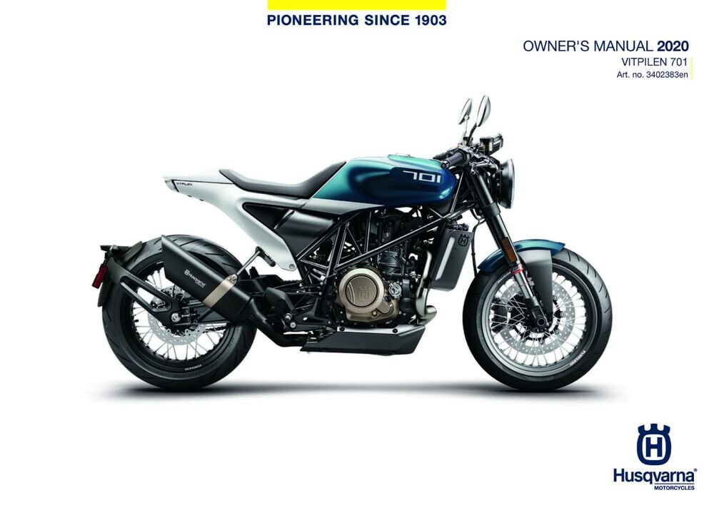 Husqvarna Owners Manual ebook Guide 2020 VITPILEN 701 US
