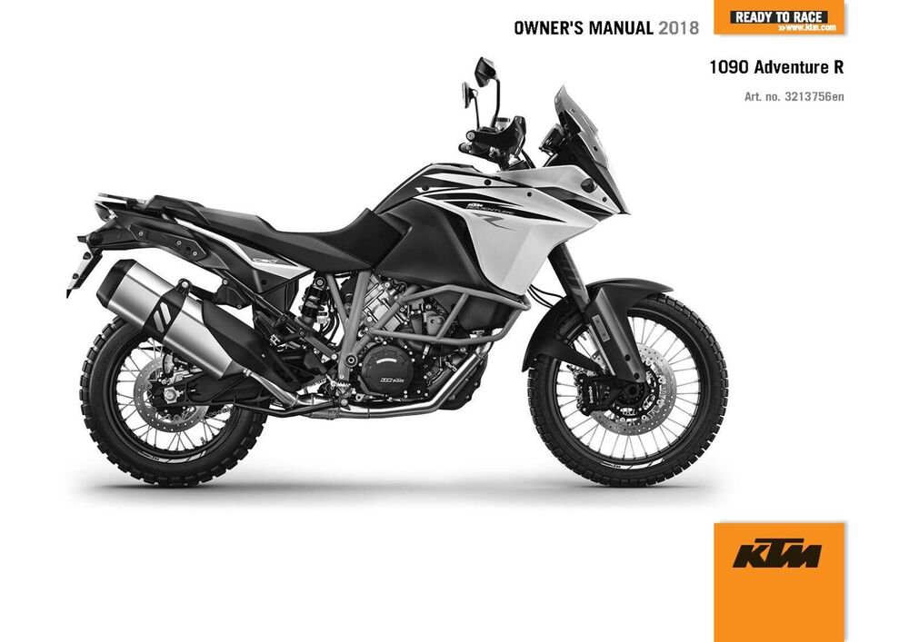 KTM Owners Manual ebook 2018 1090 Adventure R EU, CN