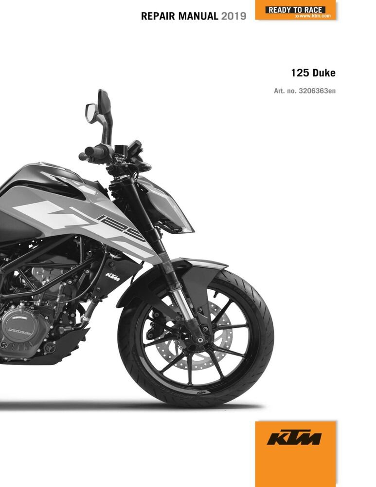 KTM Service Workshop Shop Manual ebook 2019 125 Duke B.D. EU