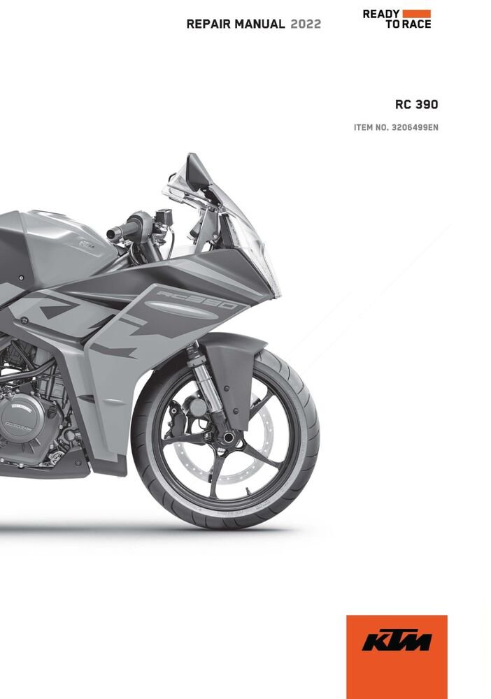 KTM Service Workshop Shop Manual ebook 2022 RC 390 CN