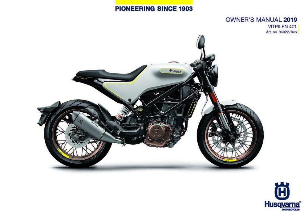 Husqvarna Owners Manual ebook Guide 2019 VITPILEN 401 EU
