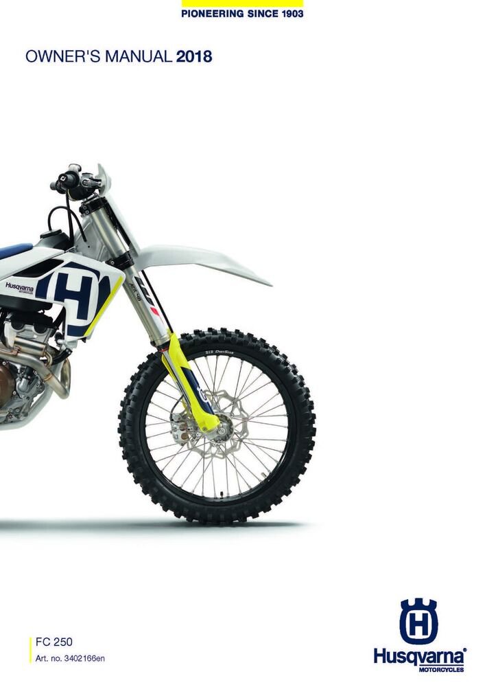 Husqvarna Owners Manual ebook Guide 2018 FC 250