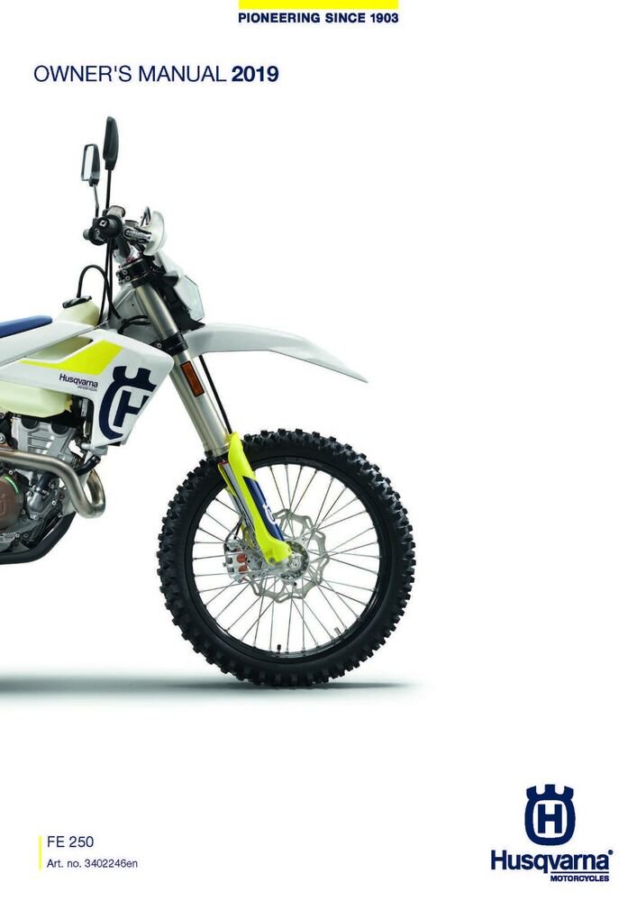 Husqvarna Owners Manual ebook Guide 2019 FE 250 US
