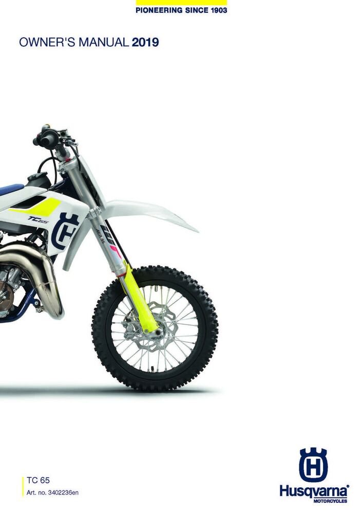 Husqvarna Owners Manual ebook Guide 2019 TC 65