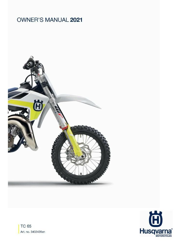 Husqvarna Owners Manual ebook Guide 2021 TC 65
