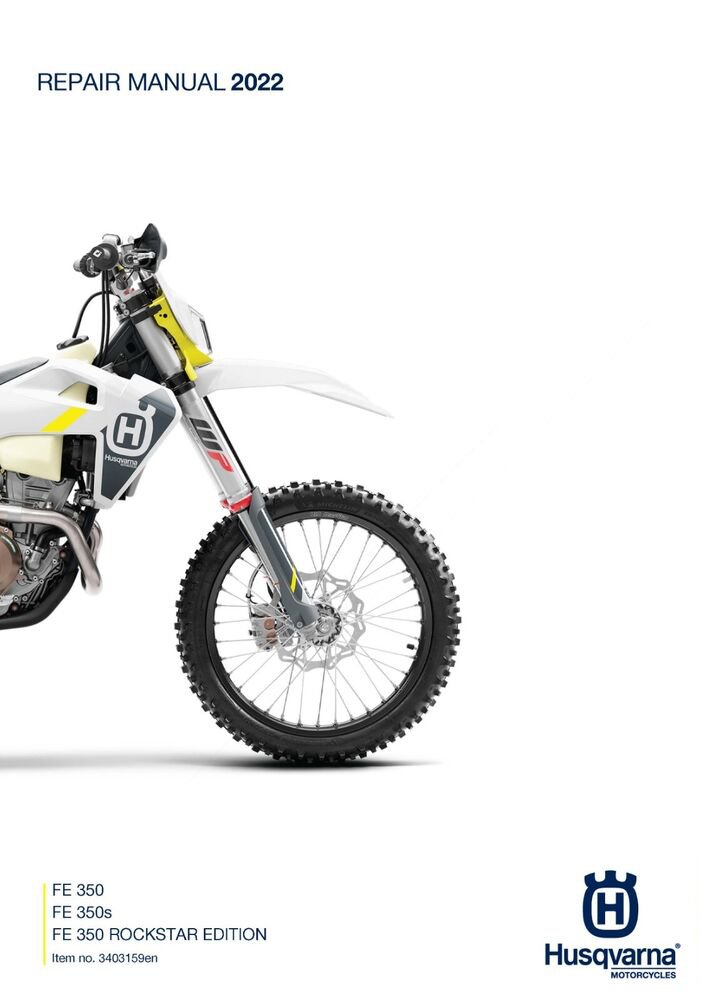 Husqvarna Service Workshop Shop Manual ebook 2022 FE 350 EU