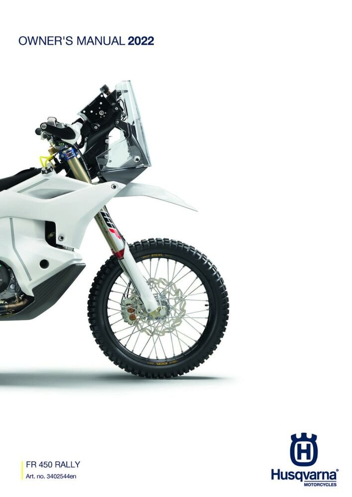 Husqvarna Owners Manual ebook Guide 2022 FR 450 Rally