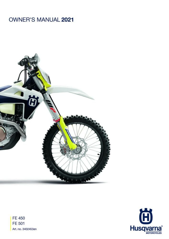 Husqvarna Owners Manual ebook Guide 2021 FE 450 & 2021 FE 501