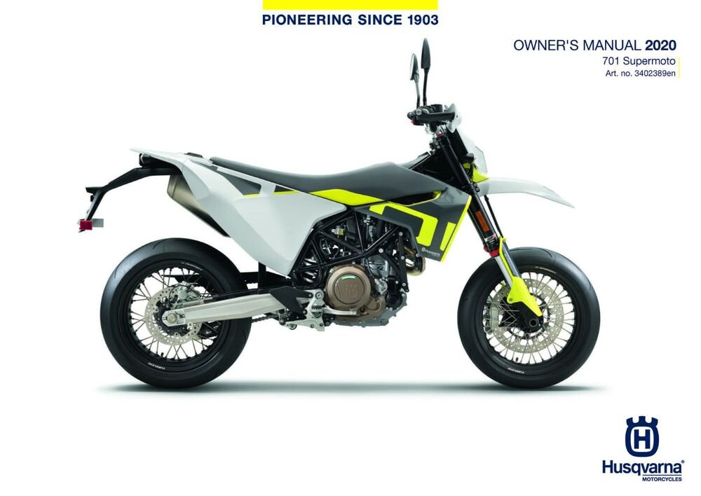 Husqvarna Owners Manual ebook Guide 2020 701 Supermoto US
