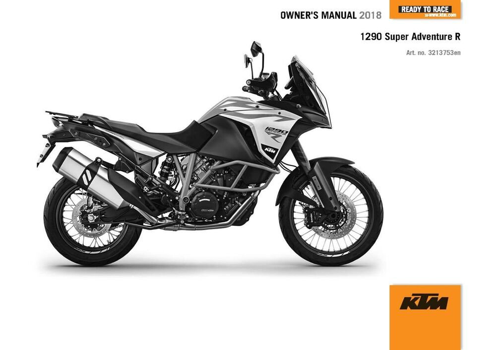 KTM Owners Manual ebook Guide 2018 1290 Super Adventure R EU, JP & CN