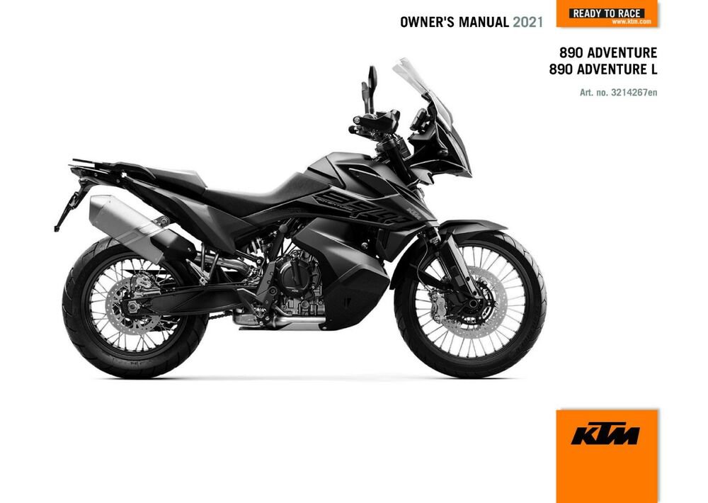 KTM Owners Manual ebook Guide 2021 890 ADVENTURE L EU Model