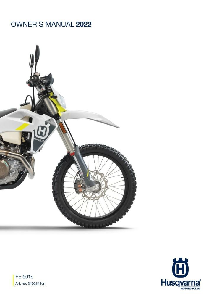 Husqvarna Owners Manual ebook Guide 2022 FE 501s