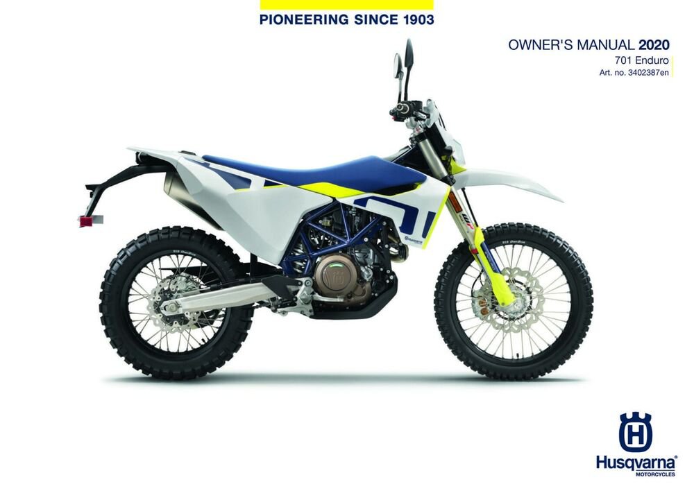 Husqvarna Owners Manual ebook Guide 2020 701 Enduro US