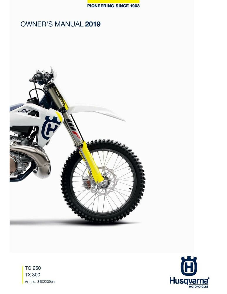 Husqvarna Owners Manual ebook Guide 2019 TC 250 & 2019 TX 300