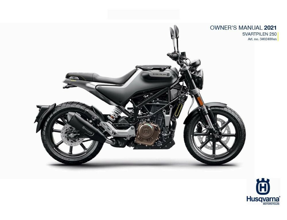 Husqvarna Owners Manual ebook Guide 2021 250 Svartpilen