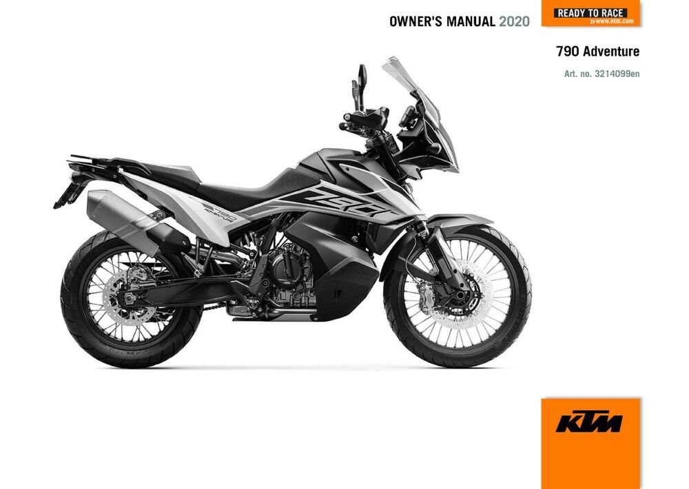 KTM Owners Manual ebook Guide 2020 790 Adventure US