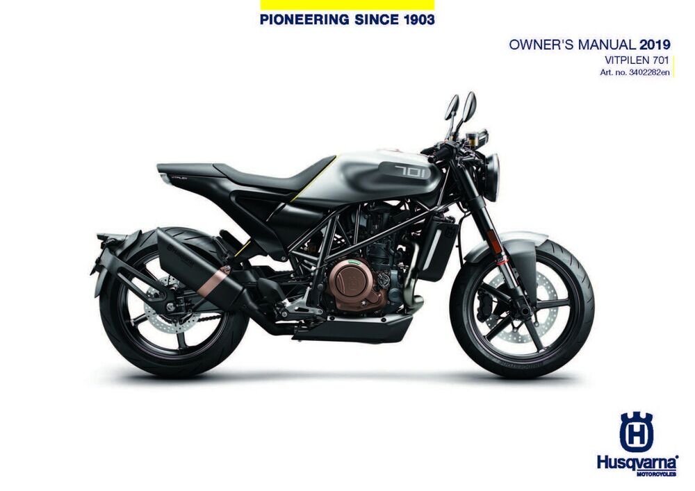 Husqvarna Owners Manual ebook Guide 2019 VITPILEN 701 EU