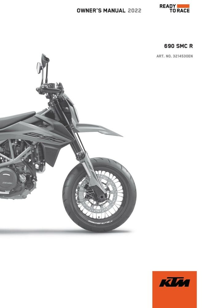 KTM Owners Manual ebook Guide 2022 690 SMC R EU