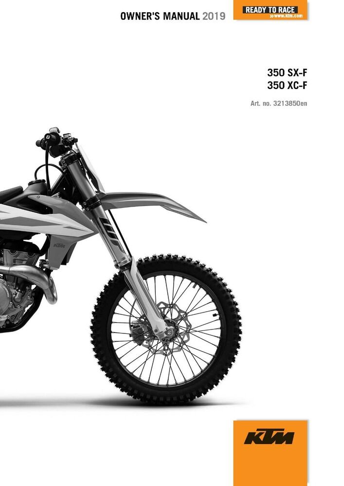 KTM Owners Manual ebook Guide 2019 350 XC?F US
