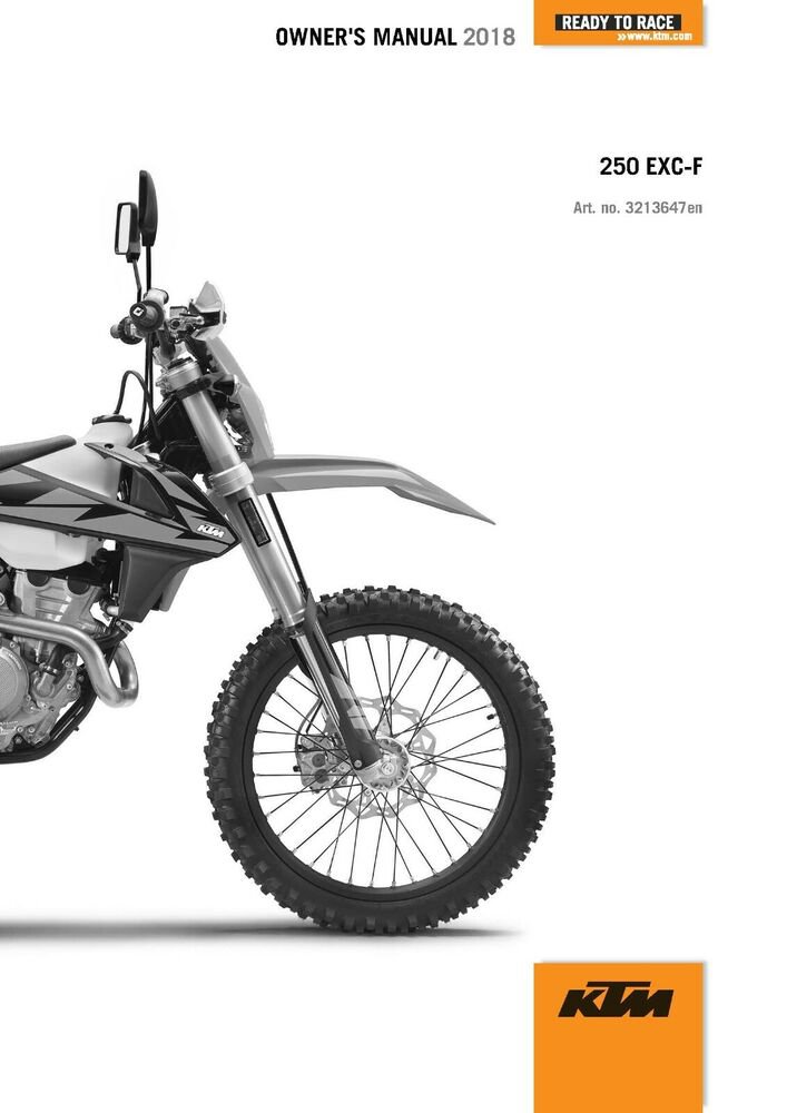 KTM Owners Manual ebook 2018 250 EXC?F US