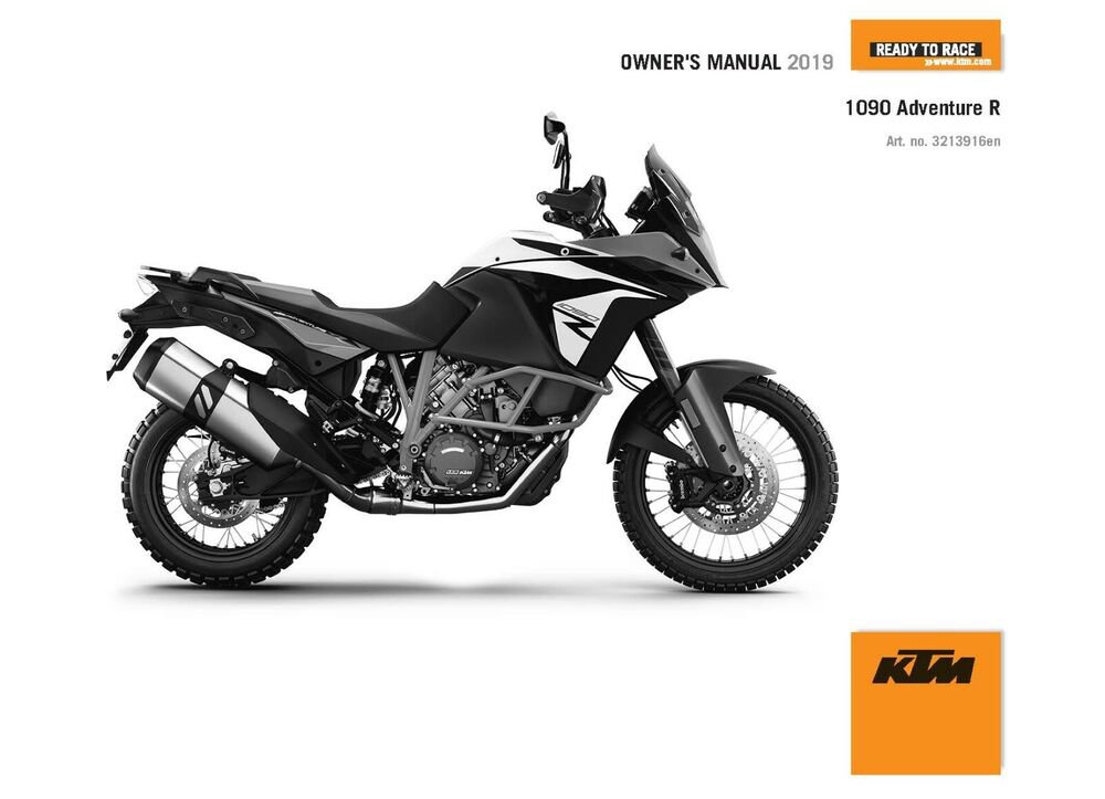 KTM Owners Manual ebook Guide 2019 1090 Adventure R EU