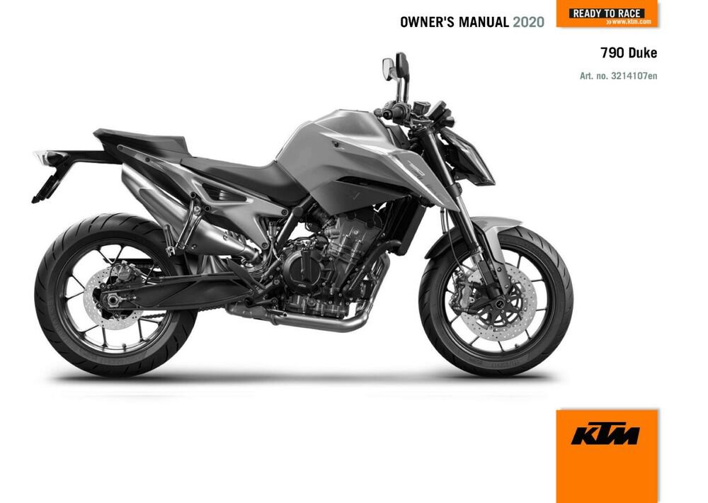 KTM Owners Manual ebook Guide 2020 790 Duke US