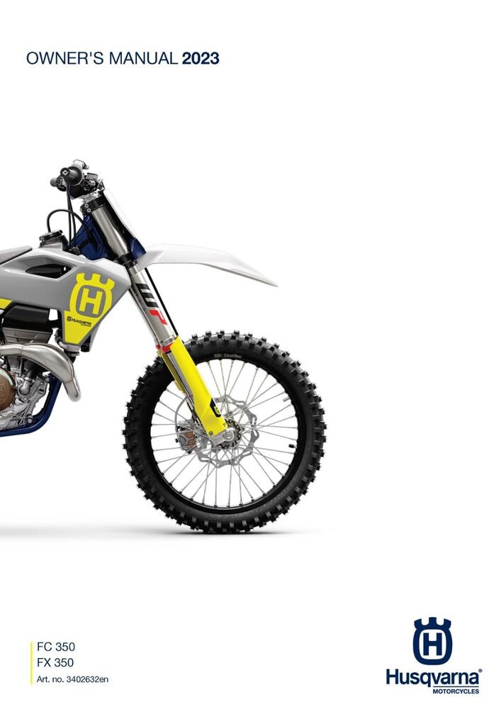 Husqvarna Owners Manual ebook Guide 2023 FC 350 US & 2023 FC 350 EU