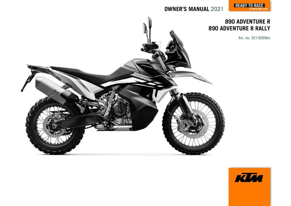 KTM Owners Manual ebook Guide 2021 890 ADVENTURE R EU Model