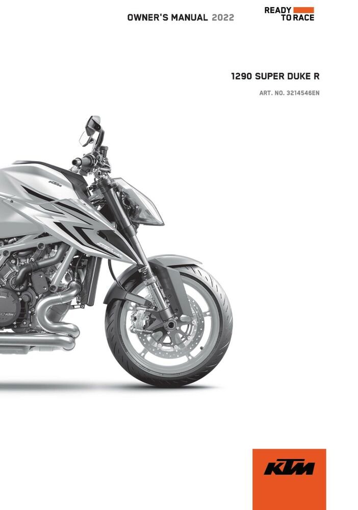 KTM Owners Manual ebook Guide 2022 1290 SUPER DUKE R EU, JP, CN