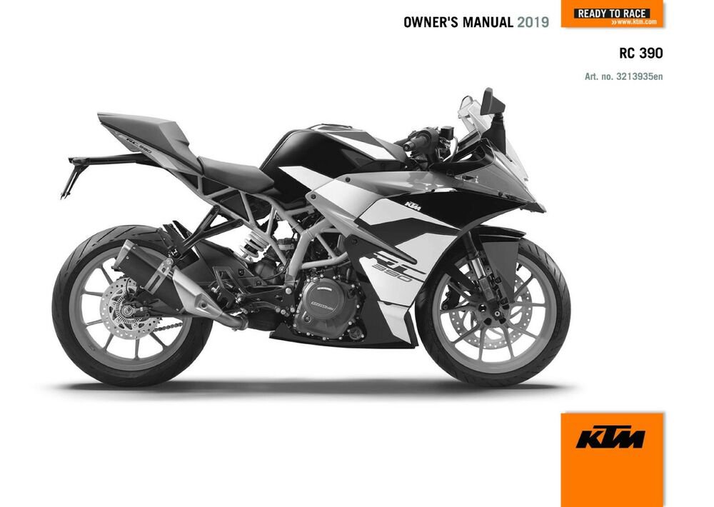 KTM Owners Manual ebook Guide 2019 RC 390 US & 2019 RC 390 R US