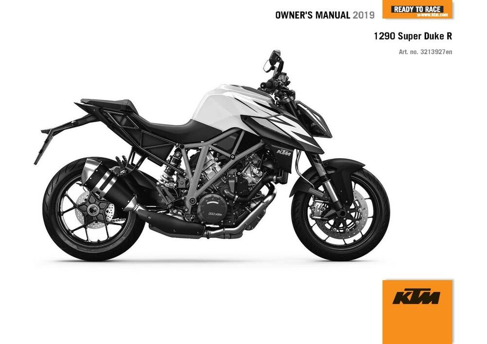 KTM Owners Manual ebook Guide 2019 1290 Super Duke R EU, JP