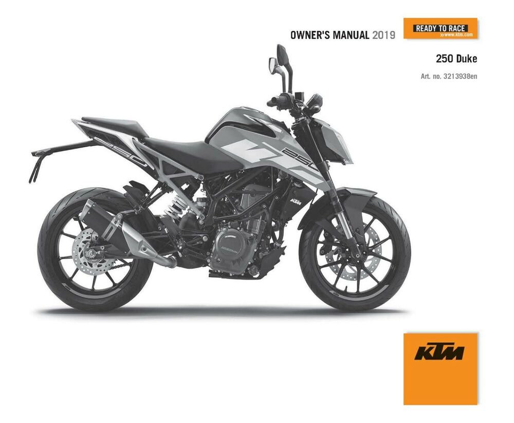 KTM Owners Manual ebook Guide 2019 250 DUKE For countries EU, JP, AR, CN, CO, MY