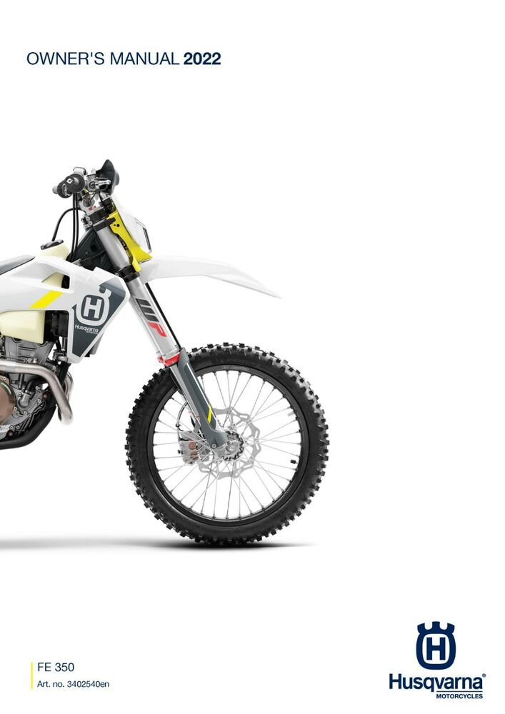Husqvarna Owners Manual ebook Guide 2022 FE 350